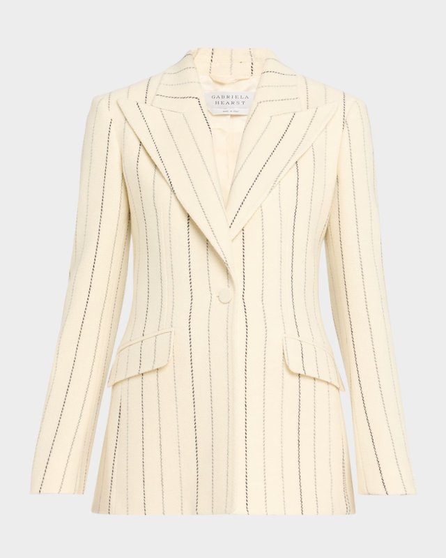 Leiva Pinstripe Wool Cashmere Blazer